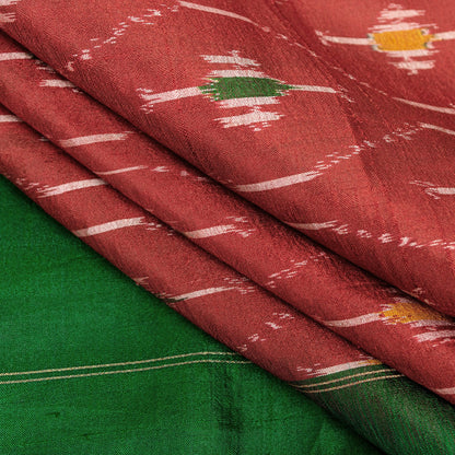 Sanskriti Vintage Red Ikat Woven Sambhalpuri Sarees Pure Silk 5+YD Ethnic Sari