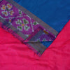 Sanskriti Vintage Blue Woven Ikat Patola Saree Blend Silk Sari Craft Soft Sustainable Fabric