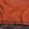 Sanskriti Vintage Rare Saree Ikat Handwoven Blend Cotton Orange Sari 5yd Sustainable Fabric
