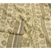Sanskriti Vintage Sarees Cream Ikat Handwoven Pure Cotton Sambhalpuri 5+yd Sari