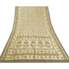 Sanskriti Vintage Sarees Cream Ikat Handwoven Pure Cotton Sambhalpuri 5+yd Sari