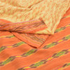 Sanskriti Vintage Ivory HandWoven Ikat Pochampally Sarees Pure Silk HeritageSari