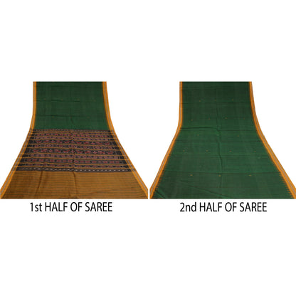 Sanskriti Vintage Saree Rare Odisha Animal HandWoven Ikat Pure CottonSari Fabric