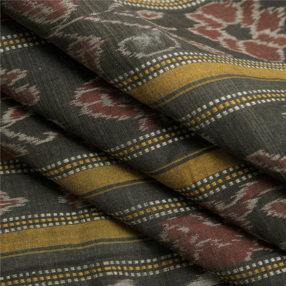 Sanskriti Vintage Saree Rare Odisha Animal HandWoven Ikat Pure CottonSari Fabric