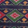 Sanskriti Vintage Saree Pink/Blue Pochampally Handmade Ikat PureSilk Sari Fabric