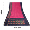 Sanskriti Vintage Saree Pink/Blue Pochampally Handmade Ikat PureSilk Sari Fabric