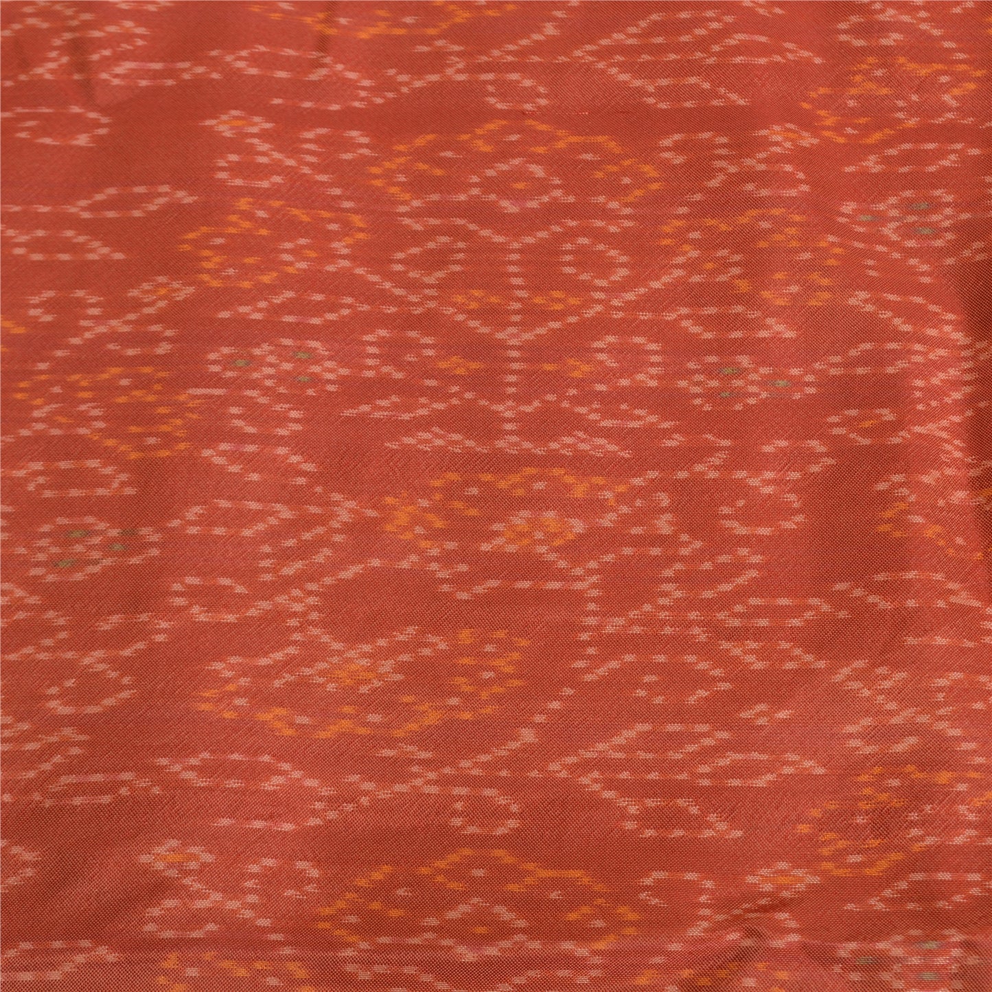 Sanskriti Vintage Saree Indian Green Hand Woven Ikat Pure Silk Sari 5yd Sustainable Fabric