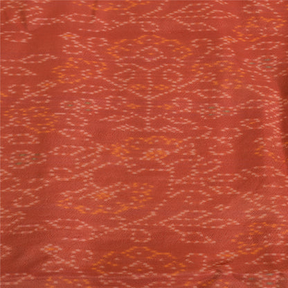 Sanskriti Vintage Saree Indian Green Hand Woven Ikat Pure Silk Sari 5yd Sustainable Fabric