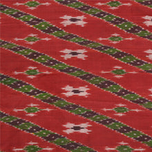 Load image into Gallery viewer, Sanskriti Vintage Sarees Red Pochampally Hand Woven Ikat Pure Silk Sari Fabric
