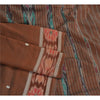 Sanskriti Vintage Saree Brown Odisha Hand Woven Ikat Blend Silk Sari 5yd Sustainable Fabric