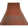Sanskriti Vintage Saree Brown Odisha Hand Woven Ikat Blend Silk Sari 5yd Sustainable Fabric