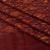 Sanskriti Vintage Saree Red Sambhalpuri Hand Woven Ikat Pure Silk Sari Fabric