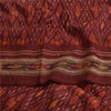 Sanskriti Vintage Saree Red Sambhalpuri Hand Woven Ikat Pure Silk Sari Fabric