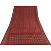 Sanskriti Vintage Saree Red Sambhalpuri Hand Woven Ikat Pure Silk Sari Fabric