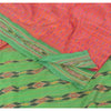 Sanskriti Vintage Saree Pochampally Hand Woven Ikat Pure Silk Sari 5yd Sustainable Fabric