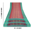 Sanskriti Vintage Saree Red Odisha Hand Woven Ikat Pure Cotton Sari 5yd Sustainable Fabric