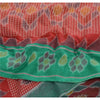 Sanskriti Vintage Saree Red Odisha Hand Woven Ikat Pure Cotton Sari 5yd Sustainable Fabric