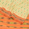 Sanskriti Vintage Sarees Cream Pochampally Hand Woven Ikat Pure Silk Sari Sustainable Fabric