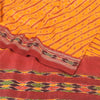 Sanskriti Vintage Sarees Pochampally Hand Woven Ikat 100% Pure Silk Sari Fabric