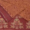 Sanskriti Vintage Saree Brown Sambhalpuri HandWoven Ikat Pure Cotton Sari Sustainable Fabric