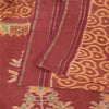 Sanskriti Vintage Saree Brown Sambhalpuri HandWoven Ikat Pure Cotton Sari Sustainable Fabric