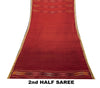 Sanskriti Vintage Red Pure Cotton Saree Ikat Hand Woven Pochampally 4.5+Yd Sari