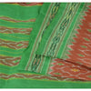 Sanskriti Vintage Saree Pochampally Red HandWoven Ikat Pure Silk Sari 5yd Sustainable Fabric