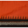 Sanskriti Vintage Orange Odisha Sarees Hand Woven Ikat Blend Cotton Sari Fabric