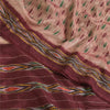 Sanskriti Vintage Sarees Ikat Handwoven Pochampally Pure Silk Sari 5+yd Sustainable Fabric