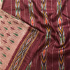 Sanskriti Vintage Sarees Ikat Handwoven Pochampally Pure Silk Sari 5+yd Sustainable Fabric