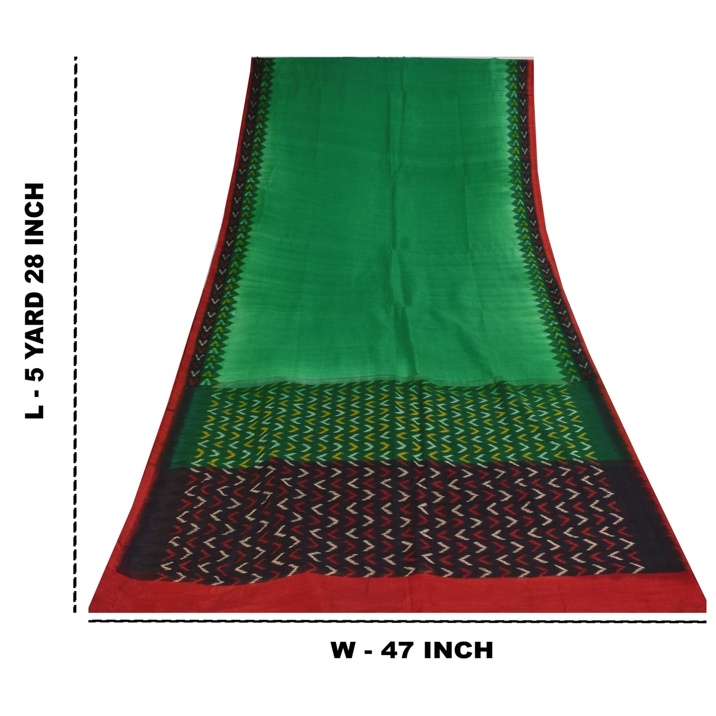 Sanskriti Vintage Sarees GreenIkat Handwoven Pochampally Pure Cotton Sari Sustainable Fabric