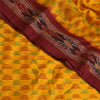 Sanskriti Vintage Sarees Ikat Handwoven Pochampally Pure Silk Sari 5+yd Fabric