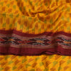 Sanskriti Vintage Sarees Ikat Handwoven Pochampally Pure Silk Sari 5+yd Fabric