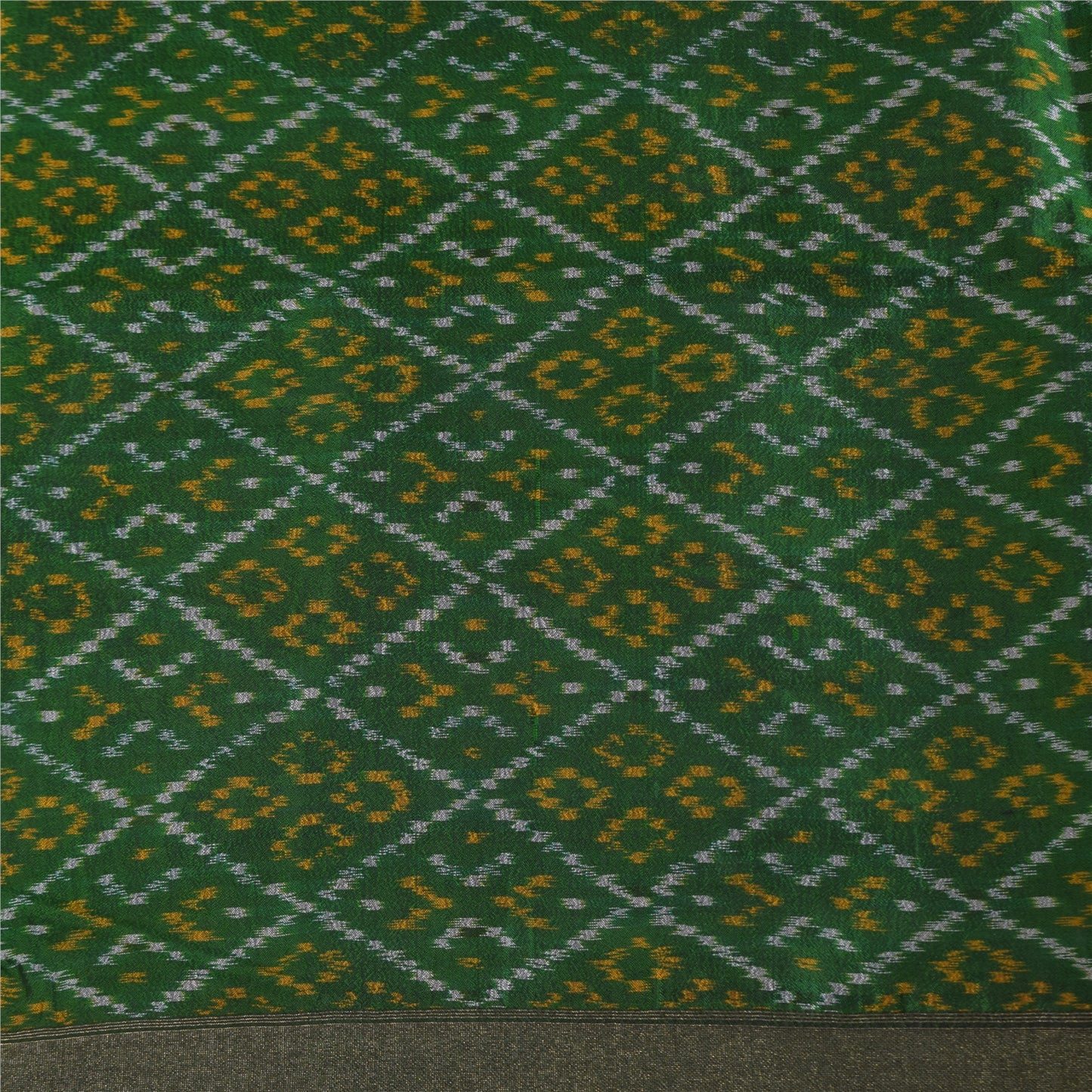 Sanskriti Vintage Sarees Red Ikat Handwoven Sambhalpuri Pure Silk Sari Sustainable Fabric