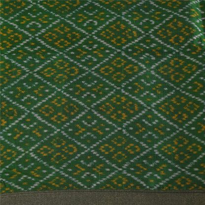 Sanskriti Vintage Sarees Red Ikat Handwoven Sambhalpuri Pure Silk Sari Sustainable Fabric