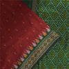 Sanskriti Vintage Sarees Red Ikat Handwoven Sambhalpuri Pure Silk Sari Sustainable Fabric