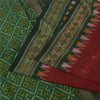 Sanskriti Vintage Sarees Red Ikat Handwoven Sambhalpuri Pure Silk Sari Sustainable Fabric