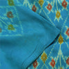 Sanskriti Vintage Sarees Blue Ikat Handwoven Sambhalpuri Pure Silk Sari Sustainable Fabric