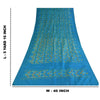 Sanskriti Vintage Sarees Blue Ikat Handwoven Sambhalpuri Pure Silk Sari Sustainable Fabric
