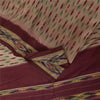 Sanskriti Vintage Sarees Pink Ikat Handwoven Pochampally Pure Silk Sari Fabric