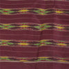 Sanskriti Vintage Sarees Pink Ikat Handwoven Pochampally Pure Silk Sari Fabric