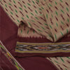 Sanskriti Vintage Sarees Pink Ikat Handwoven Pochampally Pure Silk Sari Fabric