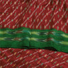 Sanskriti Vintage Sarees Red Ikat Handwoven Pochampally Pure Silk Sari Sustainable Fabric