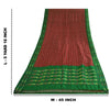 Sanskriti Vintage Sarees Red Ikat Handwoven Pochampally Pure Silk Sari Sustainable Fabric