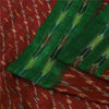 Sanskriti Vintage Sarees Red Ikat Handwoven Pochampally Pure Silk Sari Sustainable Fabric