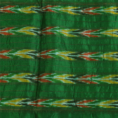 Sanskriti Vintage Sarees Red Ikat Handwoven Pochampally Pure Silk Sari Sustainable Fabric