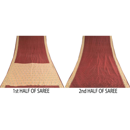 Sanskriti Vintage Sarees Ikat Handwoven Sambhalpuri Pure Silk Sari 5+yd Sustainable Fabric