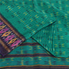 Sanskriti Vintage Sarees Ikat Handwoven Pochampally Pure Silk Sari 5+yd Sustainable Fabric