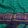 Sanskriti Vintage Sarees Ikat Handwoven Pochampally Pure Silk Sari 5+yd Sustainable Fabric