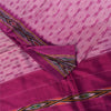 Sanskriti Vintage Sarees Pink Ikat Handwoven Pochampally Pure Silk Sari Fabric